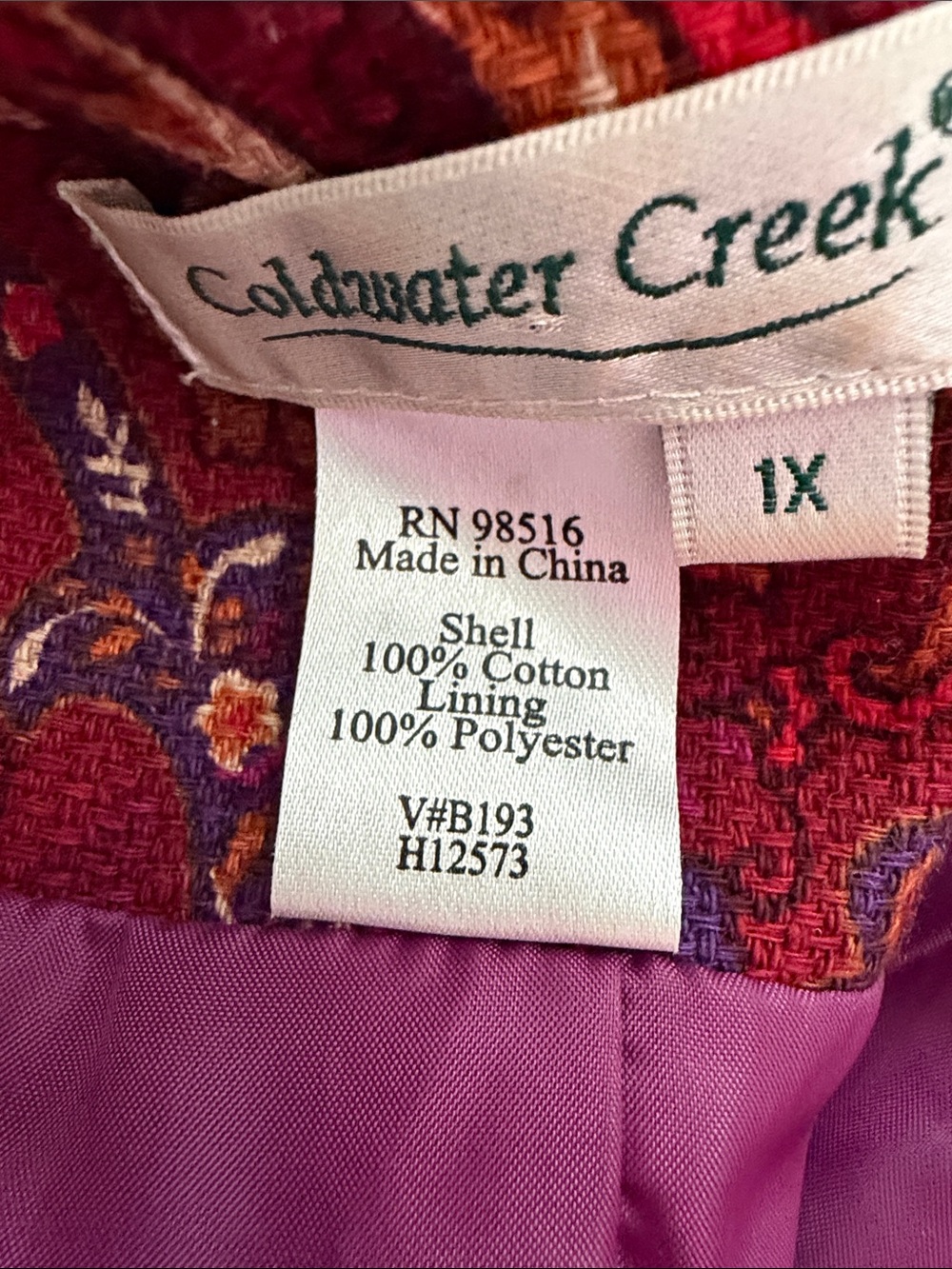 Coldwater creek lightweight cotton jacket, lined. Old money, jewel tones - Picture 11 of 11